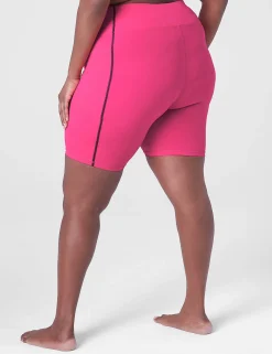 Swim Bottoms^Lane Bryant Livi High-Rise Swim Knee Short Fuchsia Pink