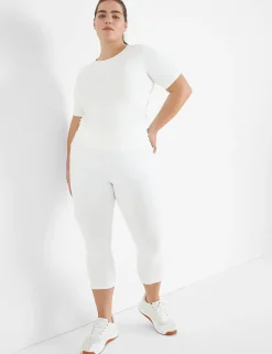 Crops And Capris^Lane Bryant Livi High-Rise Wicking Capri Legging White