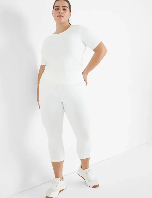 Crops And Capris^Lane Bryant Livi High-Rise Wicking Capri Legging White