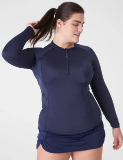 Swim Tops^Lane Bryant Livi Long-Sleeve Swim Rash Guard Maritime Blue