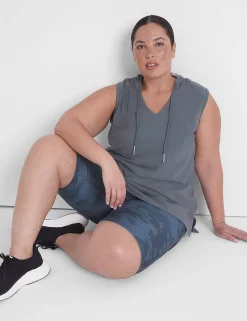 Livi Active Tops^Lane Bryant Livi Mid V-Neck Hooded Tank Balsam Green