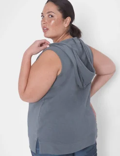 Livi Active Tops^Lane Bryant Livi Mid V-Neck Hooded Tank Balsam Green