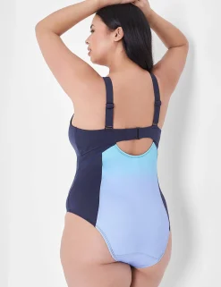 Swim One Piece^Lane Bryant Livi No-Wire Swim One-Piece Blue Splash Ombre
