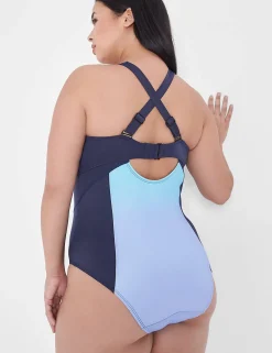 Swim One Piece^Lane Bryant Livi No-Wire Swim One-Piece Blue Splash Ombre