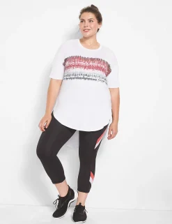 Livi Active Tops^Lane Bryant Livi Scoop-Neck Curved-Hem Tunic - Dye Effect Desert Tie Dye