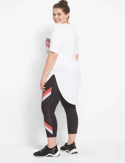 Livi Active Tops^Lane Bryant Livi Scoop-Neck Curved-Hem Tunic - Dye Effect Desert Tie Dye