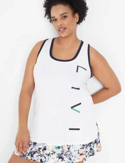 Livi Active Tops^Lane Bryant Livi Scoop-Neck Graphic Tank White
