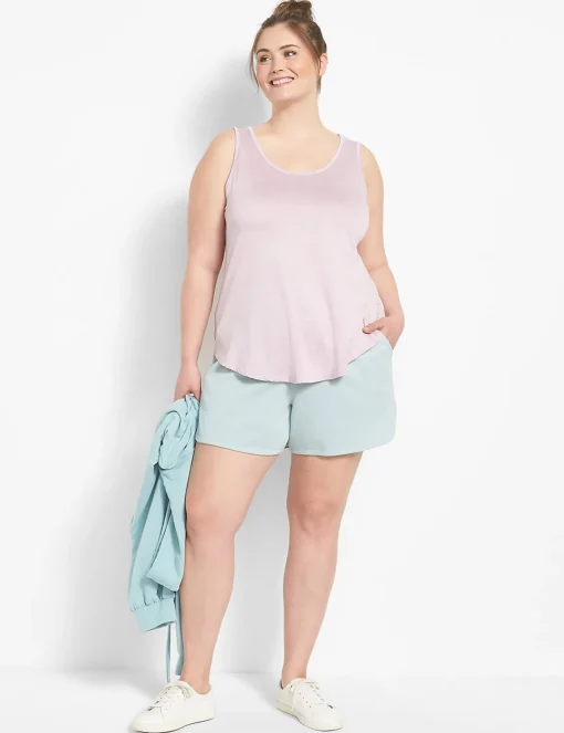 Livi Active Tops^Lane Bryant Livi Scoop-Neck Tank - Back Detail Fair Orchid