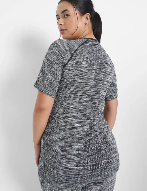 Livi Active Tops^Lane Bryant Livi Seamless Fitted Spacedye Top Black