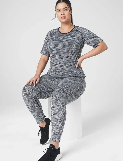 Livi Active Tops^Lane Bryant Livi Seamless Fitted Spacedye Top Black