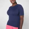 Livi Active Tops^Lane Bryant Livi Seamless Fitted Top Maritime Blue