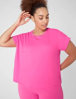 Livi Active Tops^Lane Bryant Livi Soft Crew-Neck Recycled Tee Sugar Plum