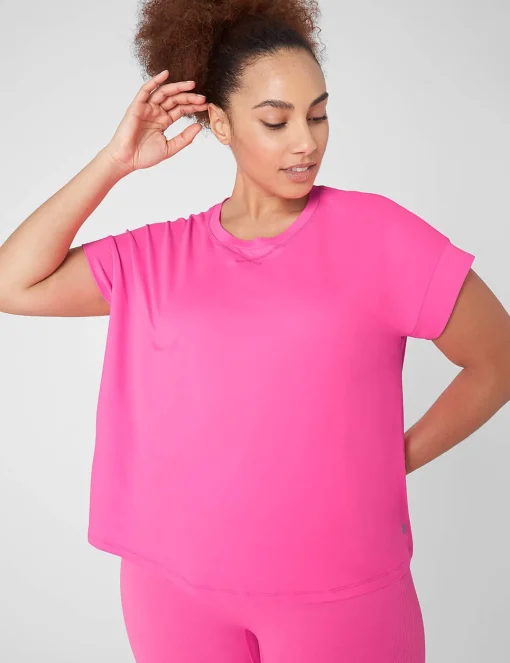 Livi Active Tops^Lane Bryant Livi Soft Crew-Neck Recycled Tee Sugar Plum