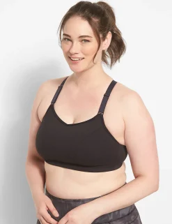 Sports Bras^Lane Bryant Livi Soft Wireless Low-Impact Sports Bra - Strappy Back Black