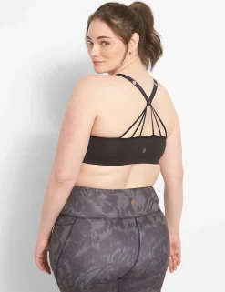 Sports Bras^Lane Bryant Livi Soft Wireless Low-Impact Sports Bra - Strappy Back Black