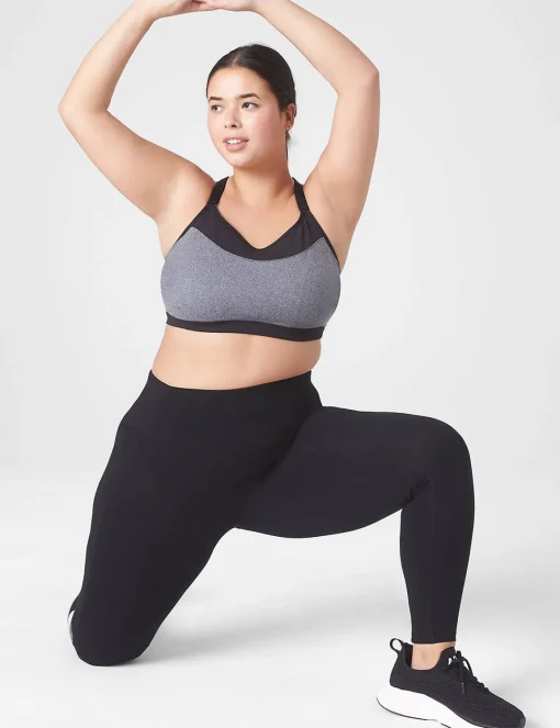 Sports Bras^Lane Bryant Livi Soft Wireless Low-Impact Sports Bra - Strappy Back Black Marl