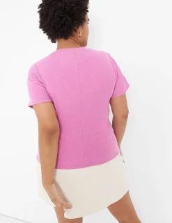 Livi Active Tops^Lane Bryant Livi V-Neck Ruched-Front Top Fiji Flower