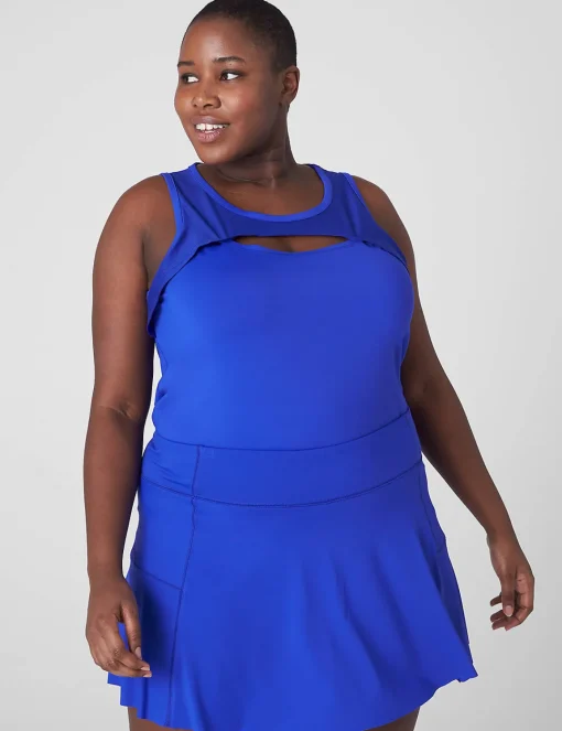 Livi Active Tops^Lane Bryant Livi Wicking Cut-Out Detail Tank Blueberry
