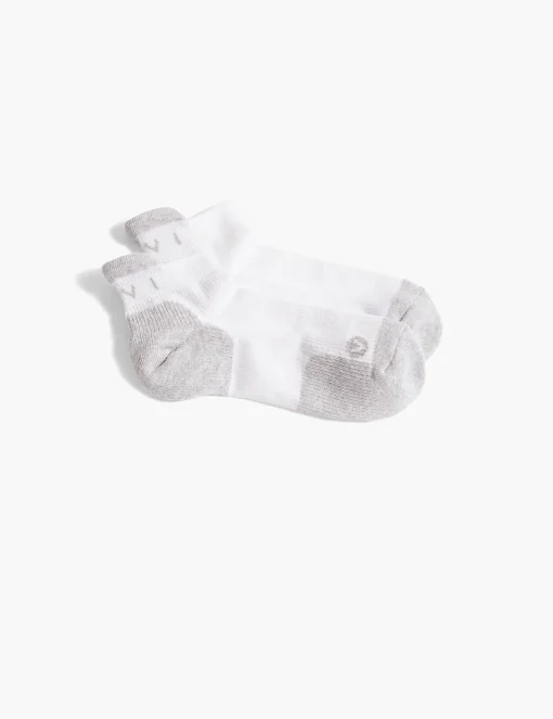 Socks^Lane Bryant Livi Wicking Grey Sock: :Onesz White