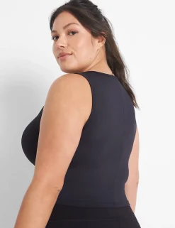 Livi Active Tops^Lane Bryant Livi Wicking V-Neck Crop Tank Black