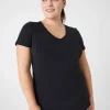 Livi Active Tops^Lane Bryant Livi Wicking V-Neck Performance Tee Black