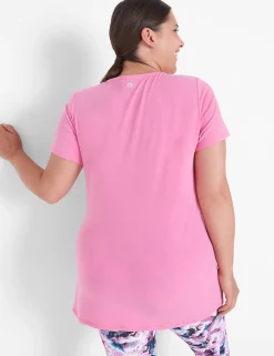 Livi Active Tops^Lane Bryant Livi Wicking V-Neck Performance Tee Fiji Flower