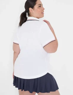 Livi Active Tops^Lane Bryant Livi Wicking V-Neck Performance Polo White