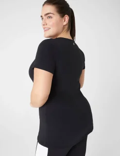 Livi Active Tops^Lane Bryant Livi Wicking V-Neck Performance Tee Black