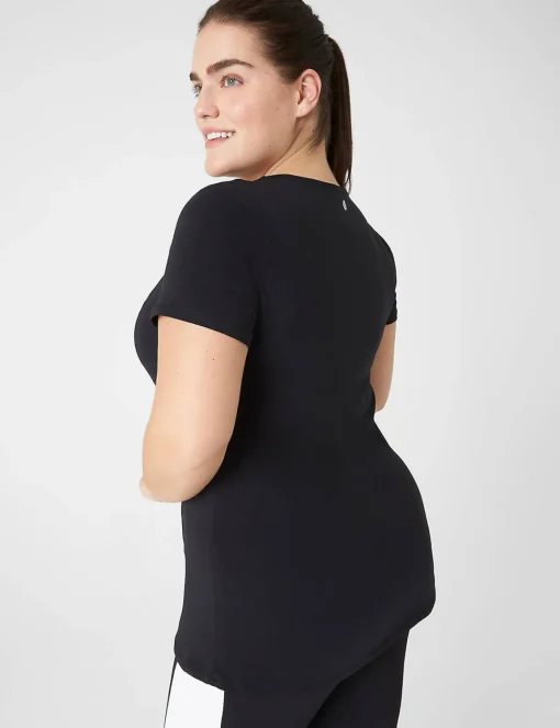Livi Active Tops^Lane Bryant Livi Wicking V-Neck Performance Tee Black