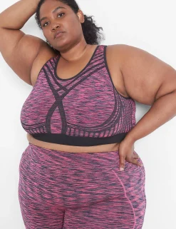 Sports Bras^Lane Bryant Livi Wireless Medium-Impact Seamless Sports Bra Pink Yarrow