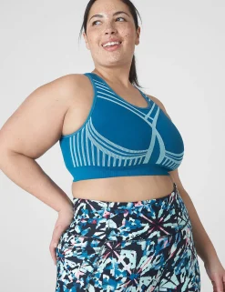 Sports Bras^Lane Bryant Livi Wireless Medium-Impact Zoned Seamless Sports Bra Ink Blue