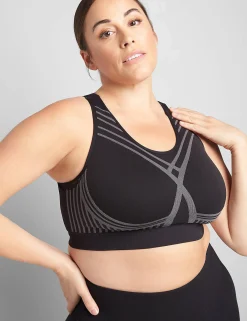 Sports Bras^Lane Bryant Livi Wireless Medium-Impact Seamless Sports Bra With Wicking Black