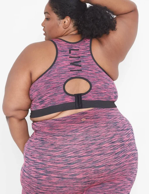 Sports Bras^Lane Bryant Livi Wireless Medium-Impact Seamless Sports Bra Pink Yarrow