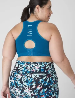 Sports Bras^Lane Bryant Livi Wireless Medium-Impact Zoned Seamless Sports Bra Ink Blue