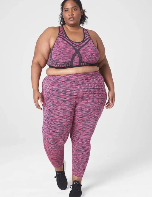Sports Bras^Lane Bryant Livi Wireless Medium-Impact Seamless Sports Bra Pink Yarrow