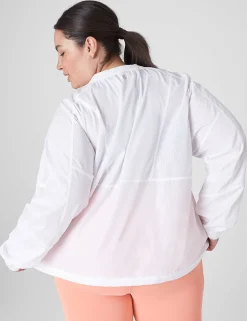 Livi Active Tops^Lane Bryant Livi Zip-Front Woven & Mesh Jacket White
