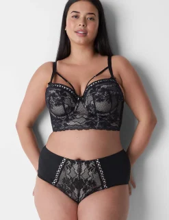 Sexy Bras^Lane Bryant Longline Boost Balconette Bra Black