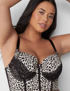 Balconette Bras^Lane Bryant Longline Boost Balconette Bra Animal Birch
