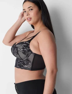 Sexy Bras^Lane Bryant Longline Boost Balconette Bra Black