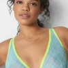 Plunge Bras^Lane Bryant Mesh Unlined High Apex Bra Blue Glow