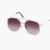 Sunglasses^Lane Bryant Metal Rope Detail Avaitor Sunglasse Silver