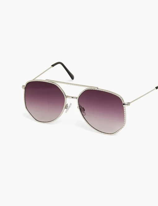 Sunglasses^Lane Bryant Metal Rope Detail Avaitor Sunglasse Silver