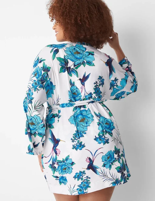 Robes^Lane Bryant Microfiber Robe Peony Floral