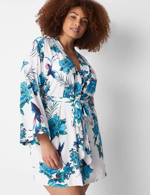 Robes^Lane Bryant Microfiber Robe Peony Floral