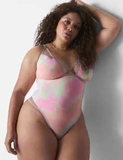 Bodysuits & Playsuits^Lane Bryant Microfiber Strappy Bodysuit Shy Dye