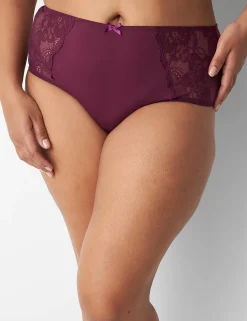 Cheeky Panties^Lane Bryant Mid-Waist Cheeky Panty - Lace & Strappy Back Grape Wine
