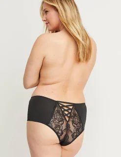 Cheeky Panties^Lane Bryant Mid-Waist Strappy-Back Cheeky Panty Black