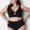 Swim Bottoms^Lane Bryant Mid-Waist Swim Brief Black