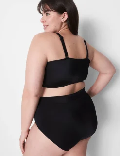 Swim Bottoms^Lane Bryant Mid-Waist Swim Brief Black