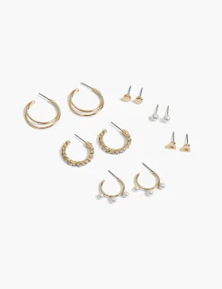 Earrings^Lane Bryant Mixed Earring 6 Pack Gold Tone
